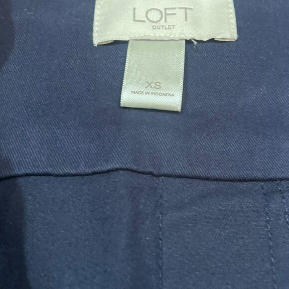 Loft Utility Jacket Mock Neck Navy Blue Womens Size XS - Picture 7 of 10